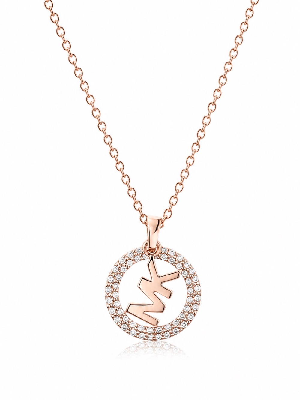 Michael Kors Pavé and Logo Charm Necklace